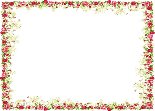 red flowers frame - bezmaksas png