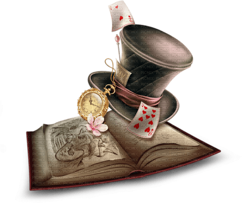 Sombrero cartas y libro - png gratis