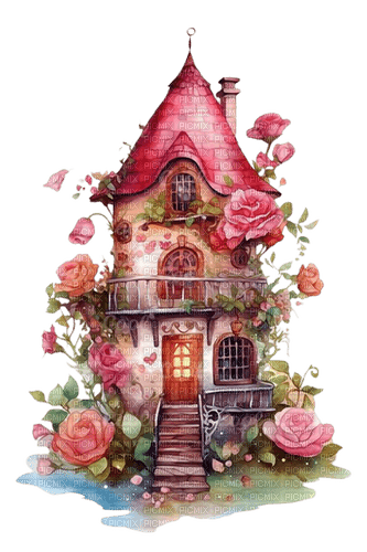 maison rose - Free PNG