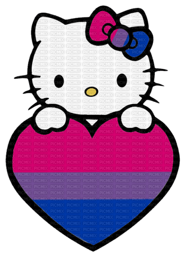 Bi Pride Hello Kitty Heart - PNG gratuit