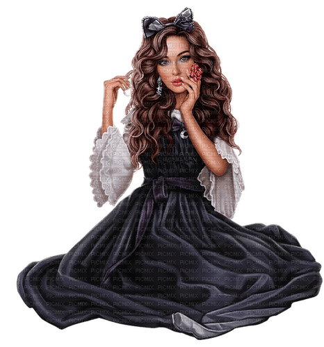 woman in black by nataliplus - png gratuito