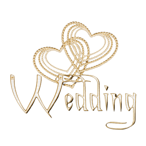 Wedding Text Gold Heart - Bogusia - zadarmo png