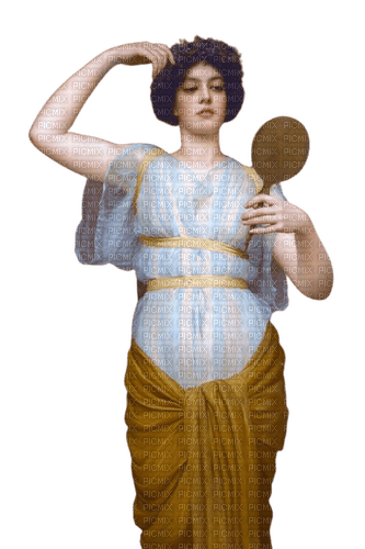 woman with mirror - ilmainen png