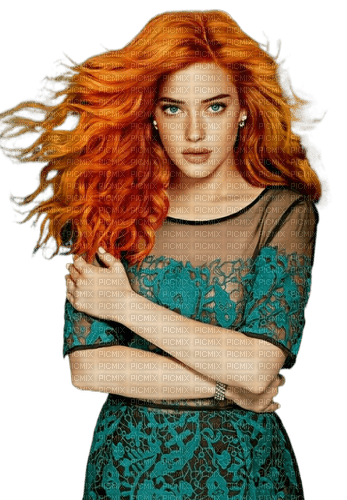 Девушка с рыжими волосами - bezmaksas png