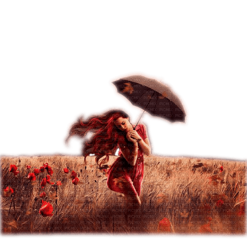 woman rain - png grátis