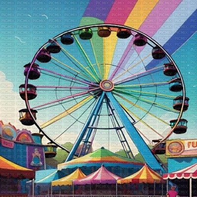 Rainbow Ferris Wheel - ücretsiz png