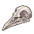 bird skull pixel art - zdarma png