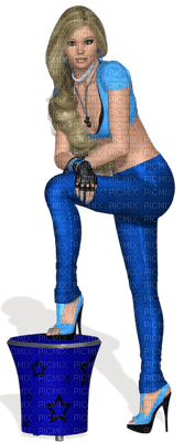 Kaz_Creations Woman Femme  Blue - png ฟรี