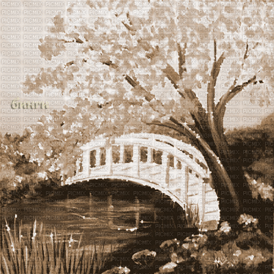 Y.A.M._Japan Landscape Sepia - Бесплатный анимированный гифка