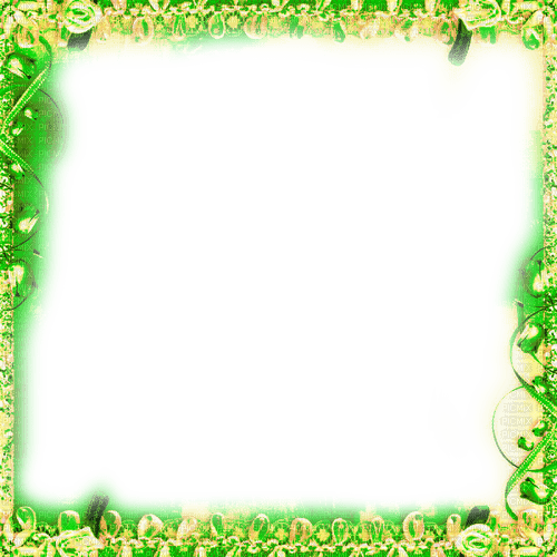 Green and Yellow Flowers Frame - By KittyKatLuv65 - bezmaksas png