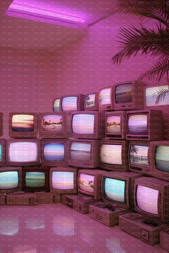vaporwave screens background - zdarma png