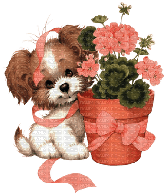 dog with flower bp - zadarmo png