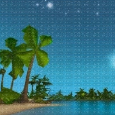 Tropical Beach at Night - бесплатно png