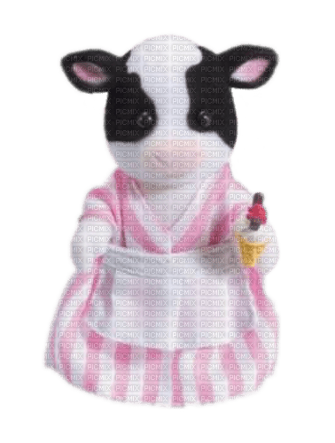 Sylvanian Families cow in dress - PNG gratuit