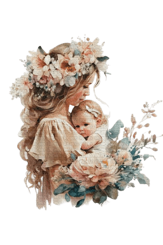 loly33 mère enfant aquarelle - δωρεάν png