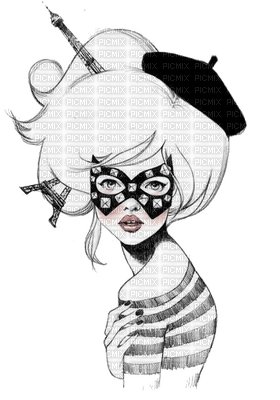 woman black and white bp - 無料png