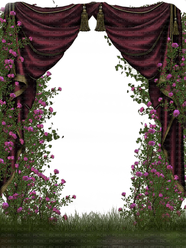 pink roses tube purple drapery  nature - 免费PNG