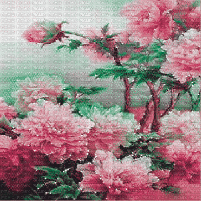 soave background animated branch pink green - 免费动画 GIF