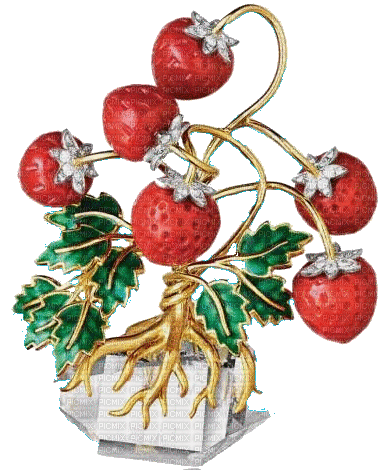 Bijoux en fraise strawberry jewelry - GIF animé gratuit
