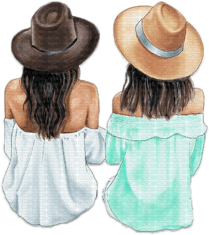 soave woman summer friends beach hat - Free PNG