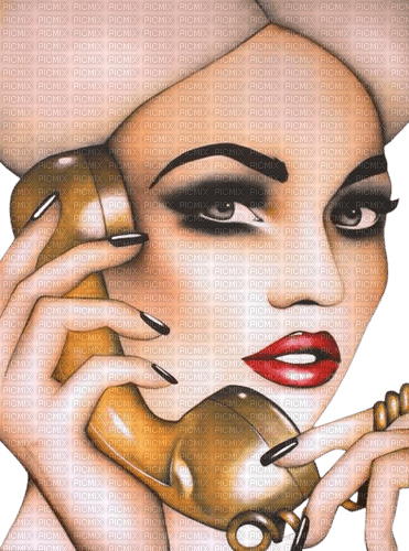 Woman Telephone Beige - Bogusia - png grátis