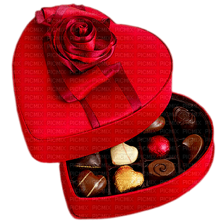 Heart.Box.Candy.Brown.Red - darmowe png