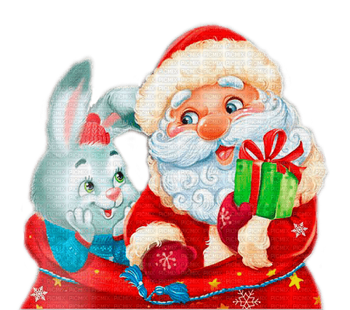christmas hare with Santa by nataliplus - nemokama png