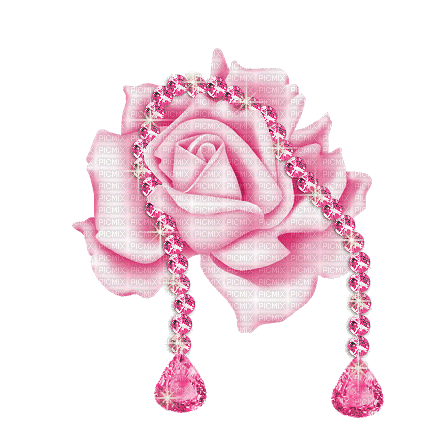 pink rose with diamonds - Besplatni animirani GIF