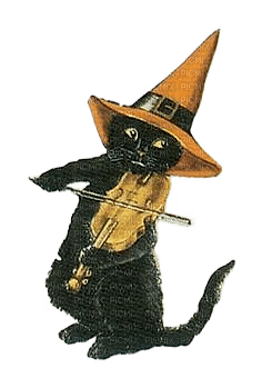 Vintage Halloween.Cat.Chat.Victoriabea - 免费PNG