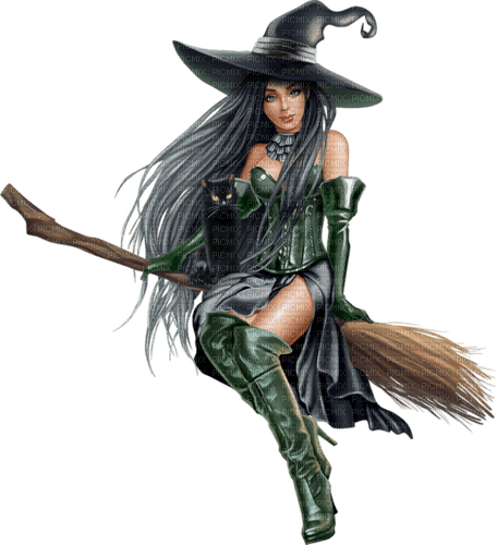 Witch and cat ❤️ elizamio - png gratis
