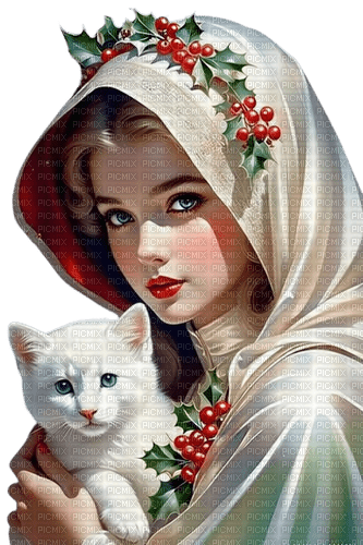loly33 femme chat  noël - δωρεάν png