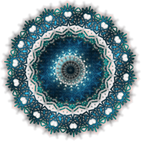 Blue black circle mandala [Basilslament] - gratis png