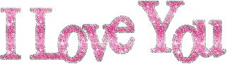 I love you pink glitter text gif - Free animated GIF