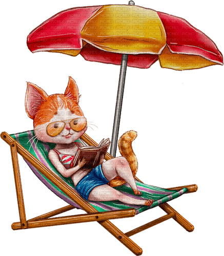 kikkapink summer cat umbrella - PNG gratuit