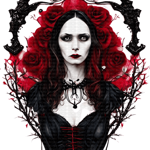 kikkapink gothic woman red black white - zadarmo png