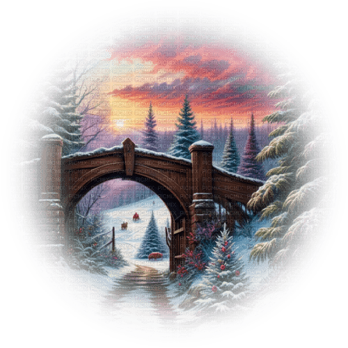 loly33 paysage hiver - 無料png
