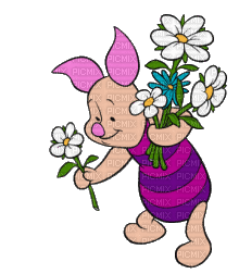 porquinho,flor-l - Ingyenes animált GIF