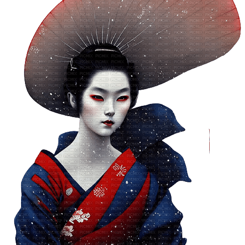 kikkapink winter geisha woman - gratis png