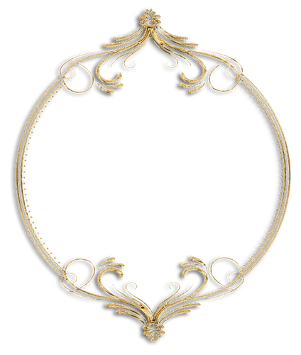 gold frame round - 無料png