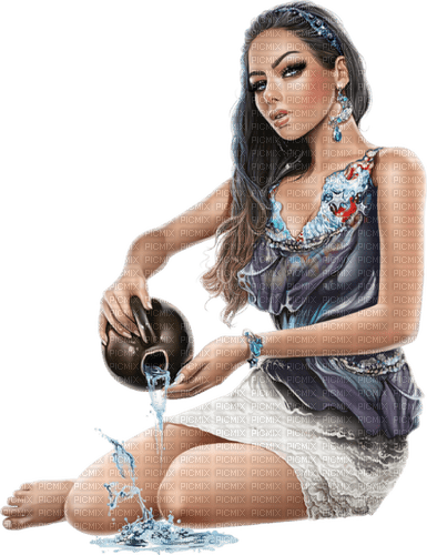 MUJER CON AGUA - 無料png
