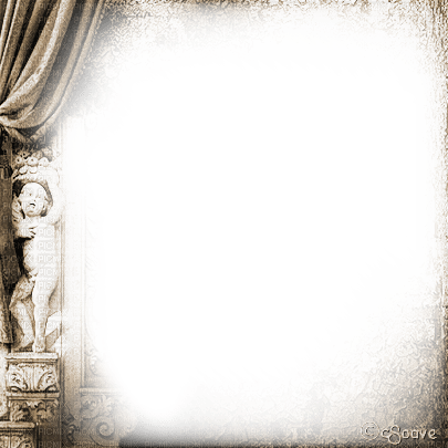 soave frame vintage gothic statue curtain sepia - kostenlos png