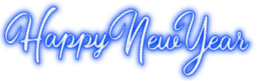 Happy New Year.Text.White.Blue - KittyKatLuv65 - png gratis