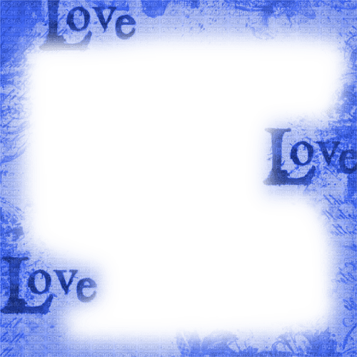 Frame.Love.Text.Blue - KittyKatLuv65 - Free PNG