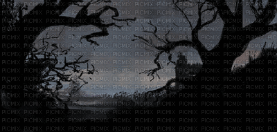 halloween forest dark paysage landscape night nuit  gothic goth animal    fond background  halloween  gif anime animated animation - Nemokamas animacinis gif