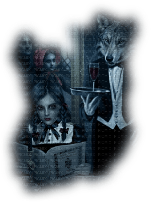 red riding hood & wolf - zdarma png
