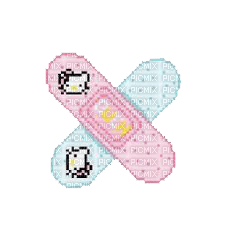 Hello Kitty Pixel Bandaids (Jess Mac) - kostenlos png