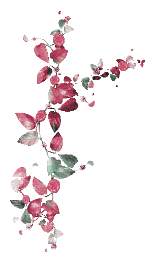 soave deco flowers branch  animated pink green - GIF animé gratuit