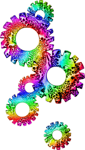 Steampunk.Gears.Rainbow - Free PNG