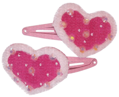 Kawaii heart hair clips lovecore - PNG gratuit