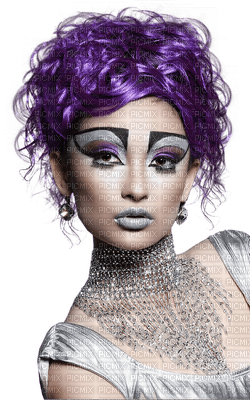 Kaz_Creations Woman Femme Purple Hair - bezmaksas png
